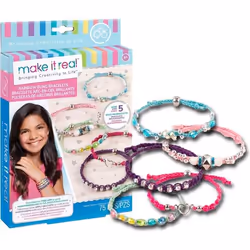 Make it Real Kit 5 Bracelets Arc-En-Ciel Scintillants, Kit de fabrication de bracelets pour enfants, 8 an(s), Multicolore