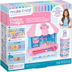 Make it Real Shrink Magic Candy Shop Bracelet Kit, Kit de fabrication de bracelets pour enfants, 8 an(s), Multicolore