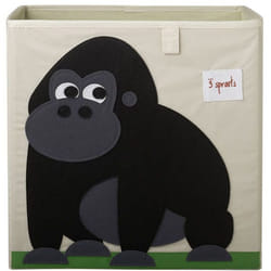 3 Sprouts SP3SSBGO Boîte de rangement Carré Coton Beige, Noir, Vert, Gris, Blanc