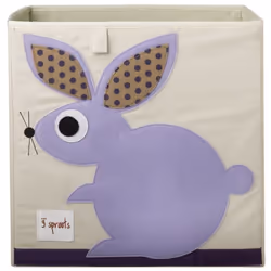 3 Sprouts SP3SSBRB, Boîte de rangement, Beige, Noir, Marron, Lilas, Blanc, Carré, Coton, Image, Intérieure