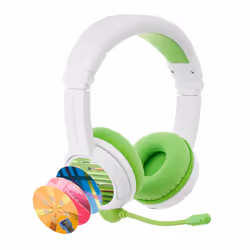BuddyPhones School+, Avec fil &amp;sans fil, Appels/Musique, 20 - 20000 Hz, 147 g, Casque, Vert, Blanc