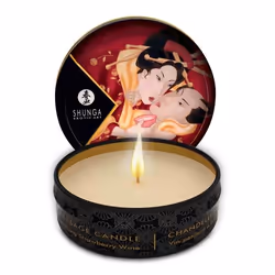 SHUNGA Mini chandelle de massage Vin pétillant à la fraise 30 ml