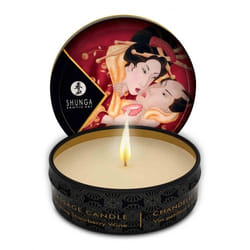 SHUNGA Mini chandelle de massage Vin pétillant à la fraise 30 ml