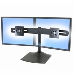 Ergotron DS Series DS100 Dual Monitor Desk Stand, Horizontal 24" Noir Bureau