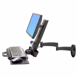 Ergotron 200 Series Combo Arm, 8,2 kg, 61 cm (24"), 75 x 75 mm, 100 x 100 mm, Noir