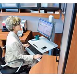 Ergotron WorkFit C-Mod, Single Display Sit-Stand Workstation 27" Gris Sol