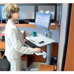 Ergotron WorkFit C-Mod, Single Display Sit-Stand Workstation 27" Gris Sol