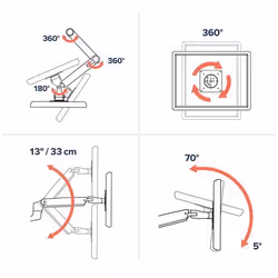 Ergotron LX Series LX Wall Mount LCD Arm 34" Aluminium Mur