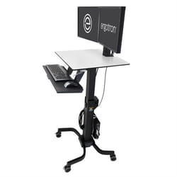 Ergotron WorkFit-C, Dual Sit-Stand Noir, Gris Ecran plat Panier multimédia