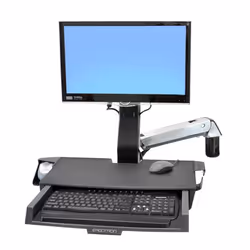 Ergotron StyleView Sit-Stand Combo Arm with Worksurface, 14,5 kg, 61 cm (24"), 75 x 75 mm, 100 x 100 mm