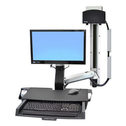 Ergotron StyleView Sit-Stand Combo System with Worksurface 24" Aluminium Mur