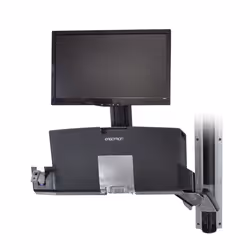 Ergotron StyleView Sit-Stand Combo System with Worksurface 24" Aluminium Mur