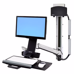 Ergotron StyleView Sit-Stand Combo System 24" Aluminium Mur
