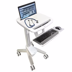 Ergotron StyleView EMR Laptop Cart, SV40 Aluminium, Gris, Blanc Ordinateur portable Panier multimédia
