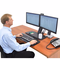 Ergotron WorkFit -A, Dual 22" Noir Bureau - Vue supplémentaire 4