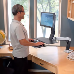 Ergotron WorkFit -A, Single LD @ Worksurface+ 24" Noir Bureau
