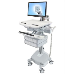 Ergotron StyleView Aluminium, Gris, Blanc Ecran plat Panier multimédia