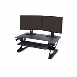 Ergotron WorkFit-TL, Forme rectangulaire, Acier inoxydable, Jouer, Home office, Bureau, Noir, Noir, 18 kg