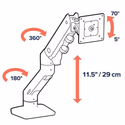 Ergotron HX Series 45-475-216 support d'écran plat pour bureau 49" Blanc - Vue supplémentaire 4