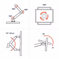 Ergotron LX Series 45-492-216 support d'écran plat pour bureau 24" Blanc - Vue supplémentaire 6