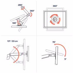 Ergotron LX Series 45-245-224 support d'écran plat pour bureau 27" Noir - Vue supplémentaire 4