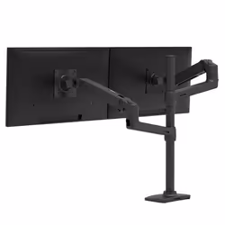 Ergotron LX Series LX Dual Stacking Arm, Tall Pole, Matte Black, Pince, 20 kg, 101,6 cm (40"), 100 x 100 mm, Réglage de la ha ...
