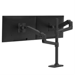 Ergotron LX Series LX Dual Stacking Arm, Tall Pole, Matte Black 40" Noir Bureau