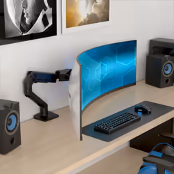 Ergotron HX Series HX ARM WITH VERY HEAVY DUTY PIVOT DESK support d'écran plat pour bureau 57" Noir