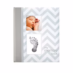 Pearhead Chevron babybook, Gris, Blanc, 50 feuilles, Couverture souple, Enfant, unisexe, 273,1 mm