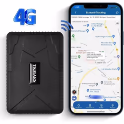 Traceur GPS Voiture 4G 10000mAh sans Abonnement avec Positionnement Double Mode GSM GPS à Aimant PuissantTraqueur GPS Antivol
