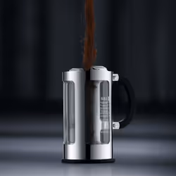 Bodum Chambord Noir, Acier inoxydable, Transparent