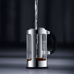 Bodum Chambord Noir, Acier inoxydable, Transparent