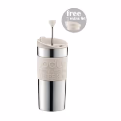 Bodum Travel Press Set, Cafetière à piston, Blanc, 80 mm, 90 mm, 185 mm