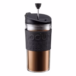 Bodum Travel Press, 0,35 L, Noir, Transparent, 1 tasses, Plastique, Plastique, 80 mm