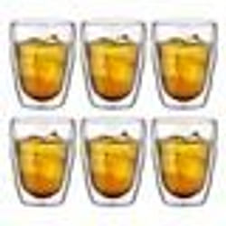 Set 6 verres thermo - BODUM - Pilatus - Double paroi - 0.25 l - Transparent