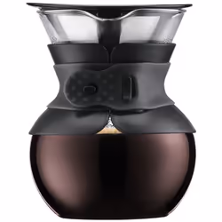 Bodum POUR OVER, Cafetière filtre manuelle, Noir, Transparent, 117 mm, 140 mm, 156 mm