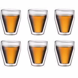 Set 6 verres thermo - BODUM - Titlis - Double paroi - 0.25 l - Transparent