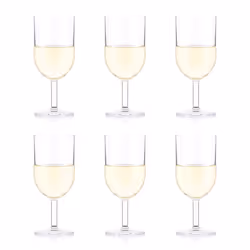 Bodum Oktett, Verre de vin blanc, Verre Tumber, Plastique, Transparent, 230 ml, 16,2 cm