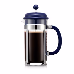 Bodum 1918-540BTR, Presse française, 1 L, Bleu, Transparent, Plastique, Silicone, Acier inoxydable, 8 tasses, CAFFETTIERA