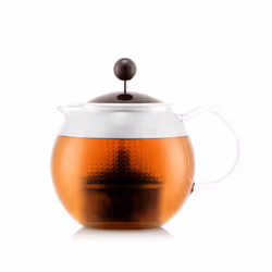 Bodum 1823-451B, Théière simple, 500 ml, Marron, Transparent, Verre, Plastique, Acier inoxydable, Filtre à infuser, 169 mm