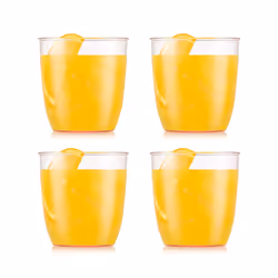 Bodum 4308-679SPC, Rouge, Transparent, Plastique, 4 pièce(s), KVADRANT, 350 ml, 87 mm