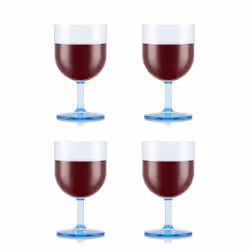 Bodum 11925-680SSA, Verre de vin rouge, Verre standard, Plastique, Bleu, Transparent, OKTETT, 250 ml