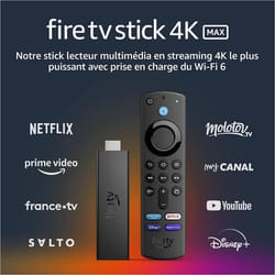 Fire TV Stick 4K - Amazon - Wi-Fi 6 - Télécommande vocale Alexa - 4K Ultra HD - Dolby Vision