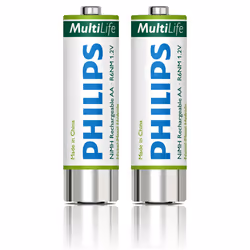 Philips LFH0153, Batterie rechargeable, Hybrides nickel-métal (NiMH), 1,2 V, 2 pièce(s), 1600 mAh, Blanc