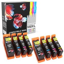 Prestige Cartridge Compatible 100XL Ink Cartridges for Lexmark Impact S300, S301, S302, S305, S308, Interact S601, S602, S605, S606, S608, Interpret S402, S405, S408, S409, Intuition S502, S505, S508, Genesis S815, S816, Prospect Pro202, Pro205 - TWO SETS