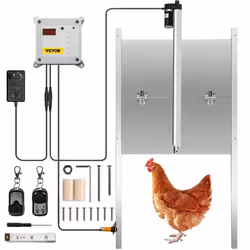 Kit de porte automatique de poulailler - VEVOR - Porte automatique pour poulailler 60×30cm - Minuterie Capteur Lumière