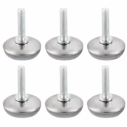 SOURCING MAP 6Pcs Pieds de Meubles Réglables Nivellement Patin Base Jambe Pied de Table Chaise Ajustables Protection Sol M6 x ...