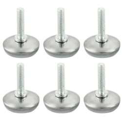 SOURCING MAP 6Pcs Pieds de Meubles Réglables Nivellement Patin Base Jambe Pied de Table Chaise Ajustables Protection Sol M6 x 25mm