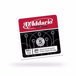 D'Addario PL011-5, Guitare, Acier, Acoustique/Électrique, 5 pièce(s)