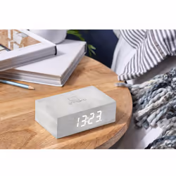 Gingko Design G003W13, Réveil numérique, Rectangle, Blanc, Bois, Intérieure, Adulte